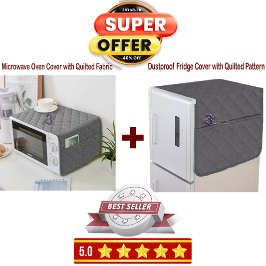 Dust-proof Cover for Microwave Oven and Refrigerator with Quilted Fabric (Variable Colors)