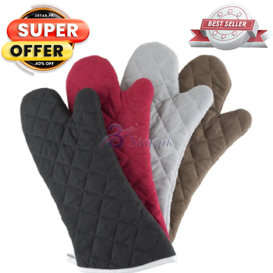 Baking Gloves: One Set of Non-Slip, Wear-Resistant Oven Mitts